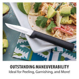 Rada Cutlery 2.5-Inch Peeling Paring Knife Set of 3, Black Handles & Quick Edge Knife Sharpener