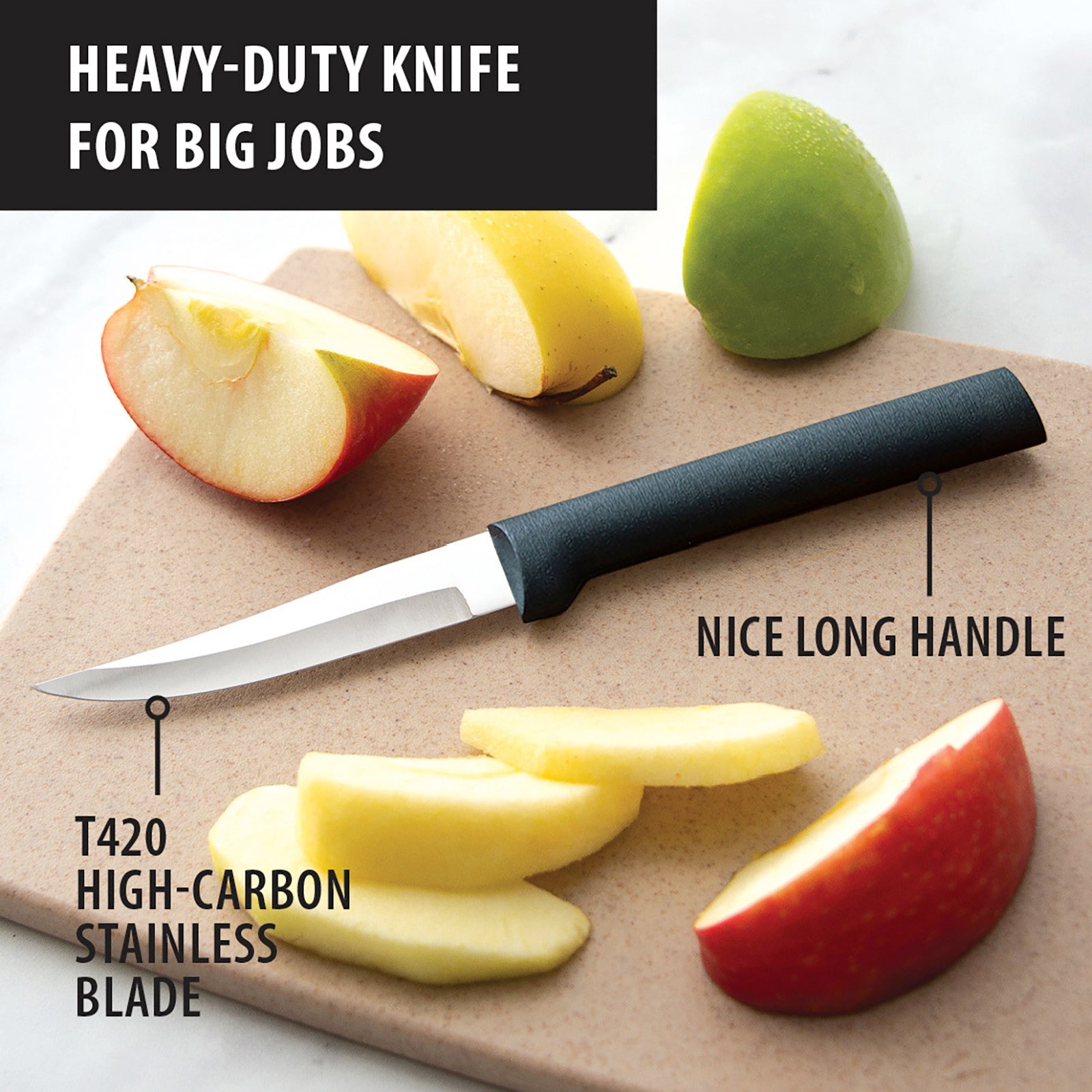 Rada Cutlery Heavy Duty 3.25-Inch Paring Knife, Black Handle