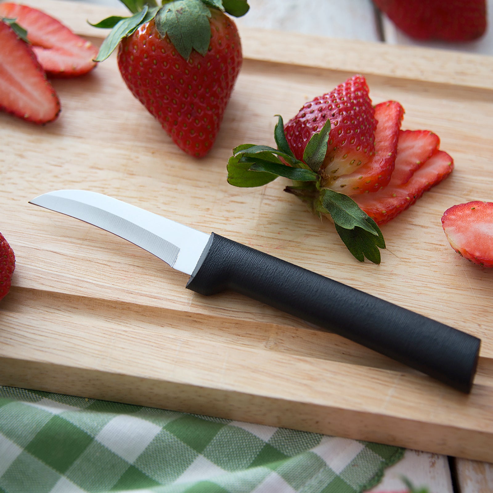 Rada Cutlery Paring & Peeling Knife Set, 4 Knives & Quick Edge Knife Sharpener, Black