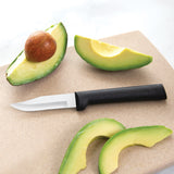 Rada Cutlery Paring & Peeling Knife Set, 4 Knives & Quick Edge Knife Sharpener, Black