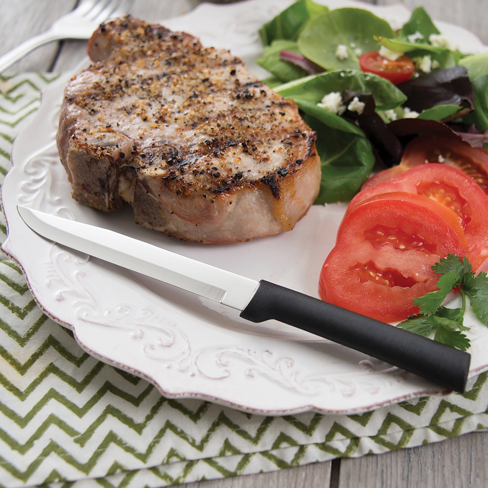 Rada Cutlery 4.875-Inch Utility/Steak Knife, Black Handle