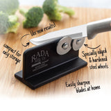 Rada Cutlery 6.625 Carver Boning Knife Set of 2, Black Handles & Quick Edge Knife Sharpener
