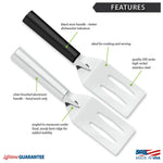 Rada Cutlery 3.375-Inch Slotted Turner Spatula, Black Handle