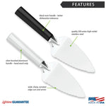 Rada Cutlery Serrated Pie Server Stainless Steel Face, Black Handle
