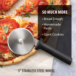 Rada Cutlery Pizza Cutter Stainless Steel Wheel, Black Handle