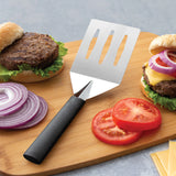 Rada Cutlery Turnover Large Faced Slotted Turner Spatula, Black Handle