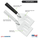 Rada Cutlery Turnover Large Faced Slotted Turner Spatula, Black Handle