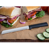 Rada Cutlery 6-Inch Bread Knife Stainless Steel Serrated Blade, Black Handle