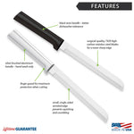 Rada Cutlery 6-Inch Bread Knife Stainless Steel Serrated Blade, Black Handle