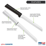 Rada Cutlery 6-Inch Bread Knife Stainless Steel Serrated Blade, Black Handle