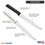 Rada Cutlery 7-Inch Serrated Slicer Stainless Steel Blade, Black Handle