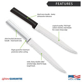 Rada Cutlery 7-Inch Serrated Slicer Stainless Steel Blade, Black Handle