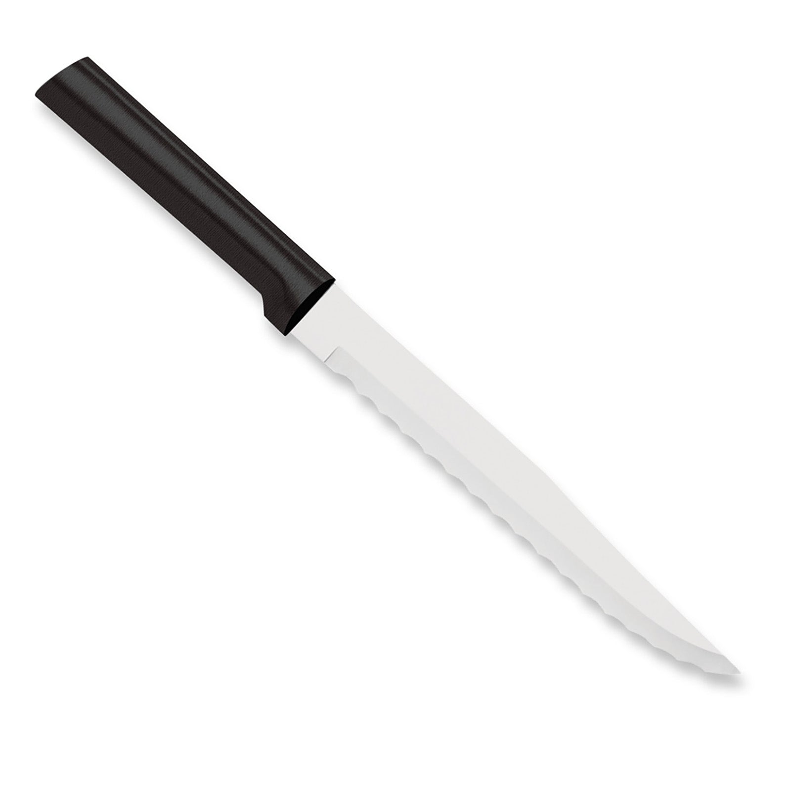 Rada Cutlery 7-Inch Serrated Slicer Stainless Steel Blade, Black Handle