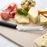 Rada Cutlery 5.25-Inch Cheese Knife & 5-Inch Tomato Slicer, Stainless Steel Serrated Blades, Black Handles
