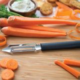 Rada Cutlery 2-Inch Deluxe Vegetable Peeler with Straight Blade, Black Handle