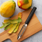Rada Cutlery 2-Inch Deluxe Vegetable Peeler with Straight Blade, Black Handle