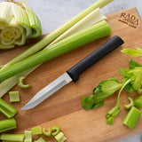 Rada Cutlery 3.25-Inch Serrated Regular Paring Stainless Steel Blade, Black Handle