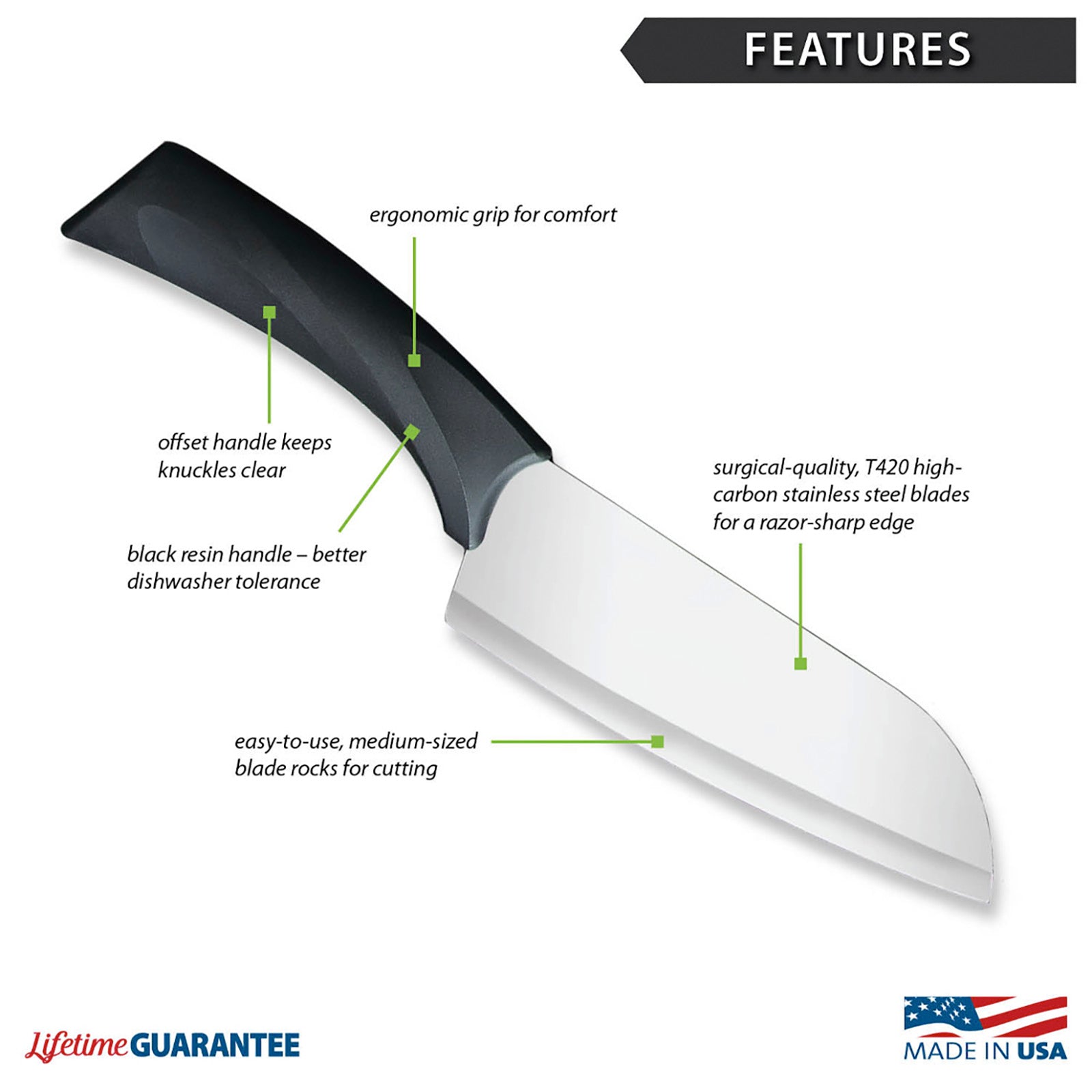 Rada Cutlery 6.5-Inch Cook's Knife Stainless Blade Anthem Wave Handle