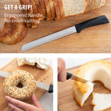 Rada Cutlery 8-Inch Bread Knife Serrated Stainless Blade Anthem Wave Handle