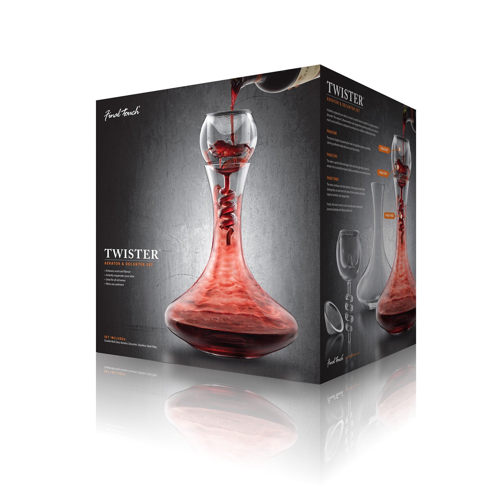 Final Touch Twister Glass Aerator & Decanter Set