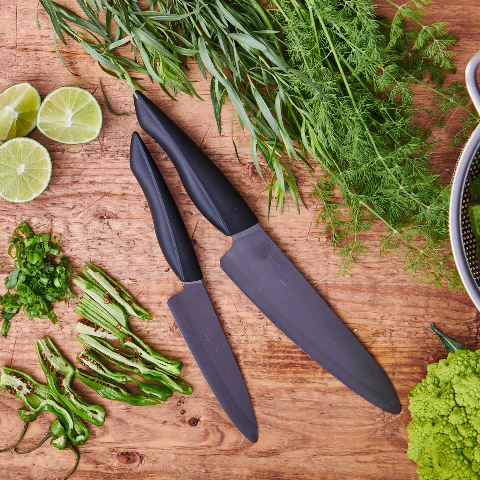 Kyocera INNOVATIONblack® 2-Piece Ceramic Knife Set, 6-Inch Chef's and 4.5-Inch Utility