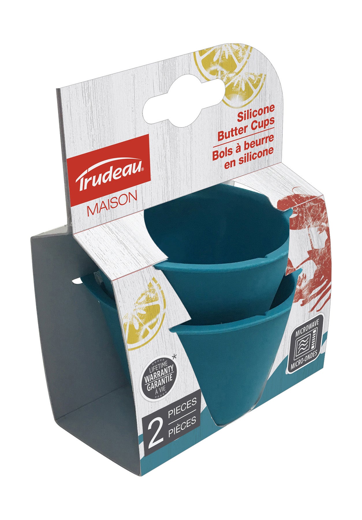 Trudeau Blue Silicone Butter Cup, Set of 2