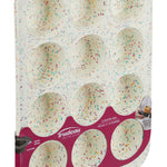 Trudeau Structure Silicone Confetti Fuchsia 12 Cavity Muffin Pan
