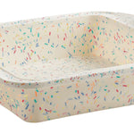 Trudeau Structure Silicone 8" x 8" Square Cake Pan, Confetti/Fuchsia