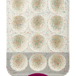 Trudeau Structure Silicone 12 Cavity Dome Cake Pan, Confetti/Fuchsia