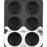 Trudeau Structure Silicone 6 Cavity Jumbo Muffin Pan, Grey/Mint