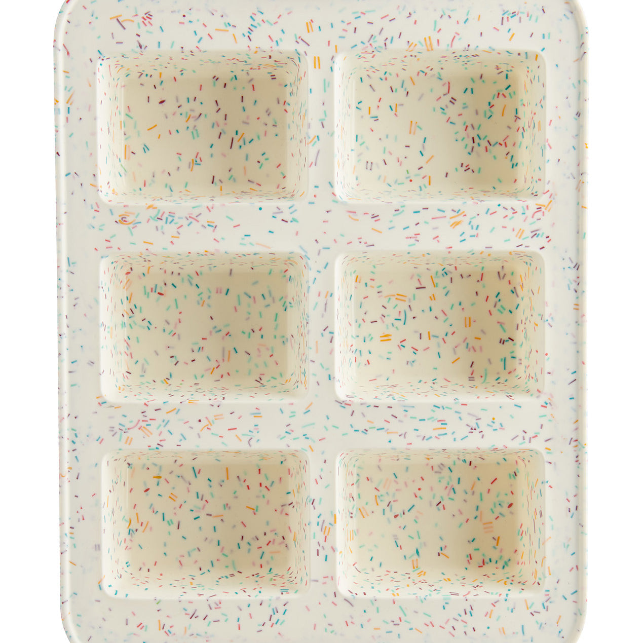 Trudeau Structure Silicone 6 Cavity Mini Loaf Pan, Confetti/Fuchsia
