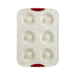 Trudeau Structure Silicone 6 Cavity Donut Pan, Confetti/Fuchsia