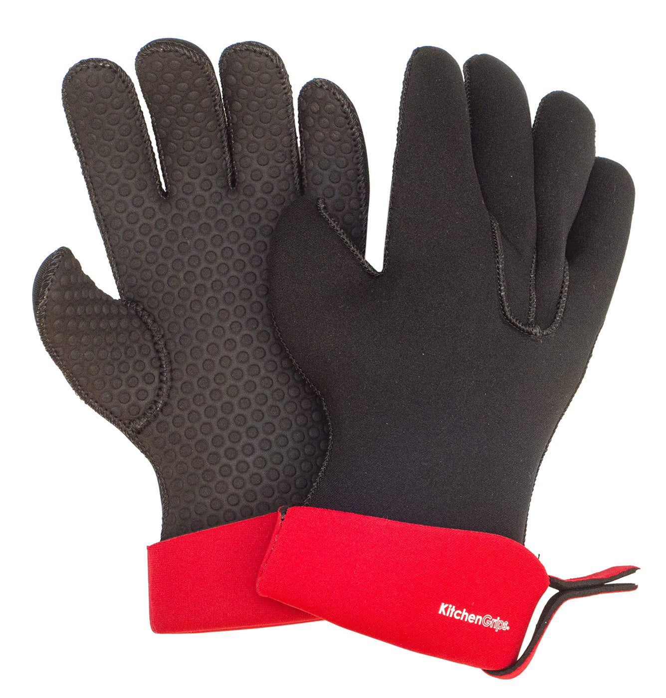 Kitchen Grips 2 Piece Chefs Gloves Set, Cherry, Small