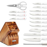 Wusthof Gourmet 16 Piece Block Set, White Handles