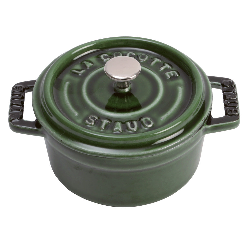 Staub Cast Iron 0.25-qt Mini Round Cocotte, Basil