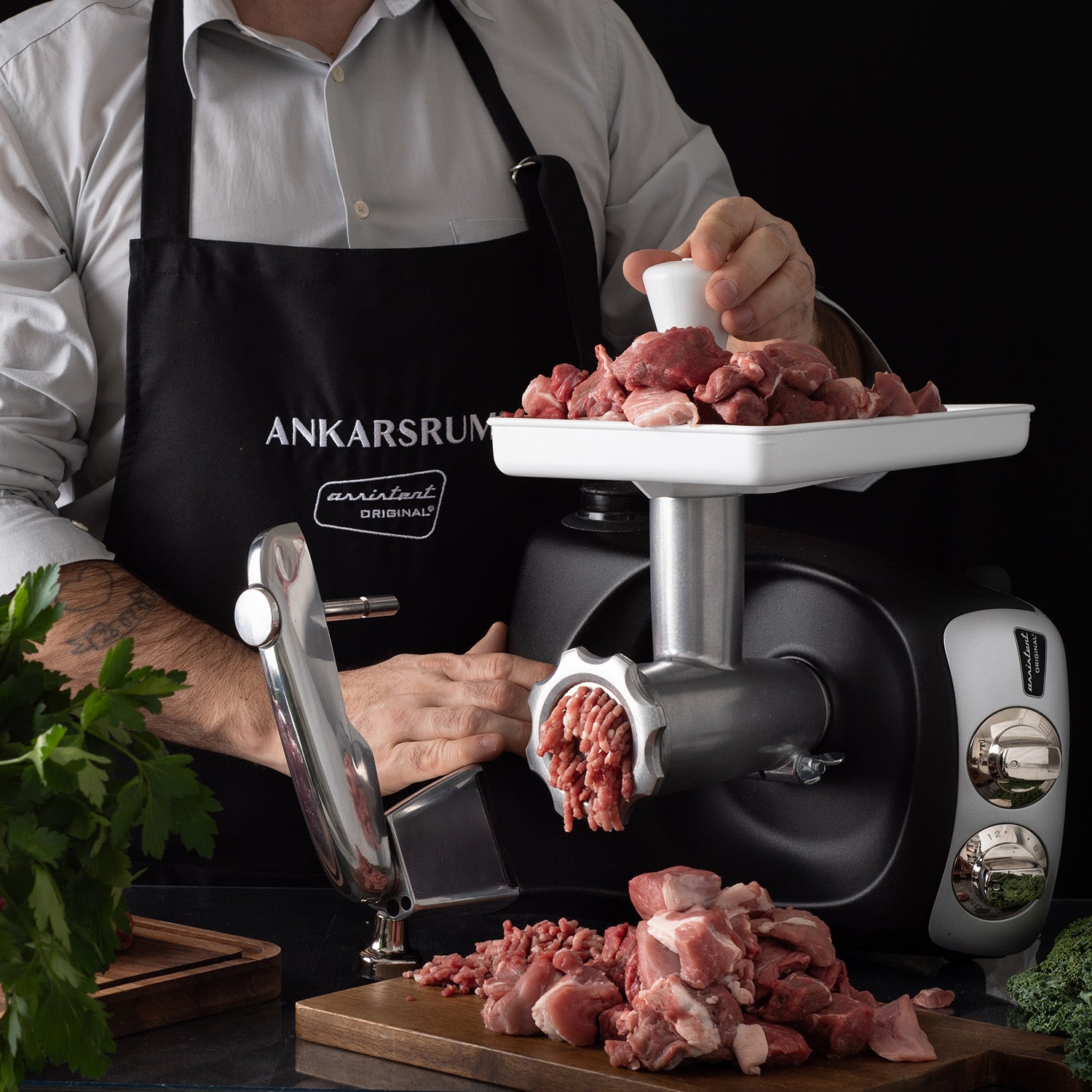 Ankarsrum Meat Grinder Hunter Package Includes 2.5mm, 6mm, 8mm Discs