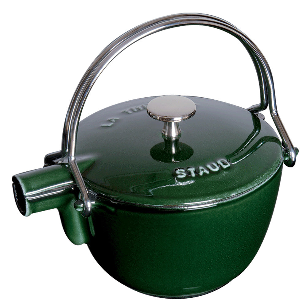 Staub Cast Iron 1-qt Round Tea Kettle, Basil