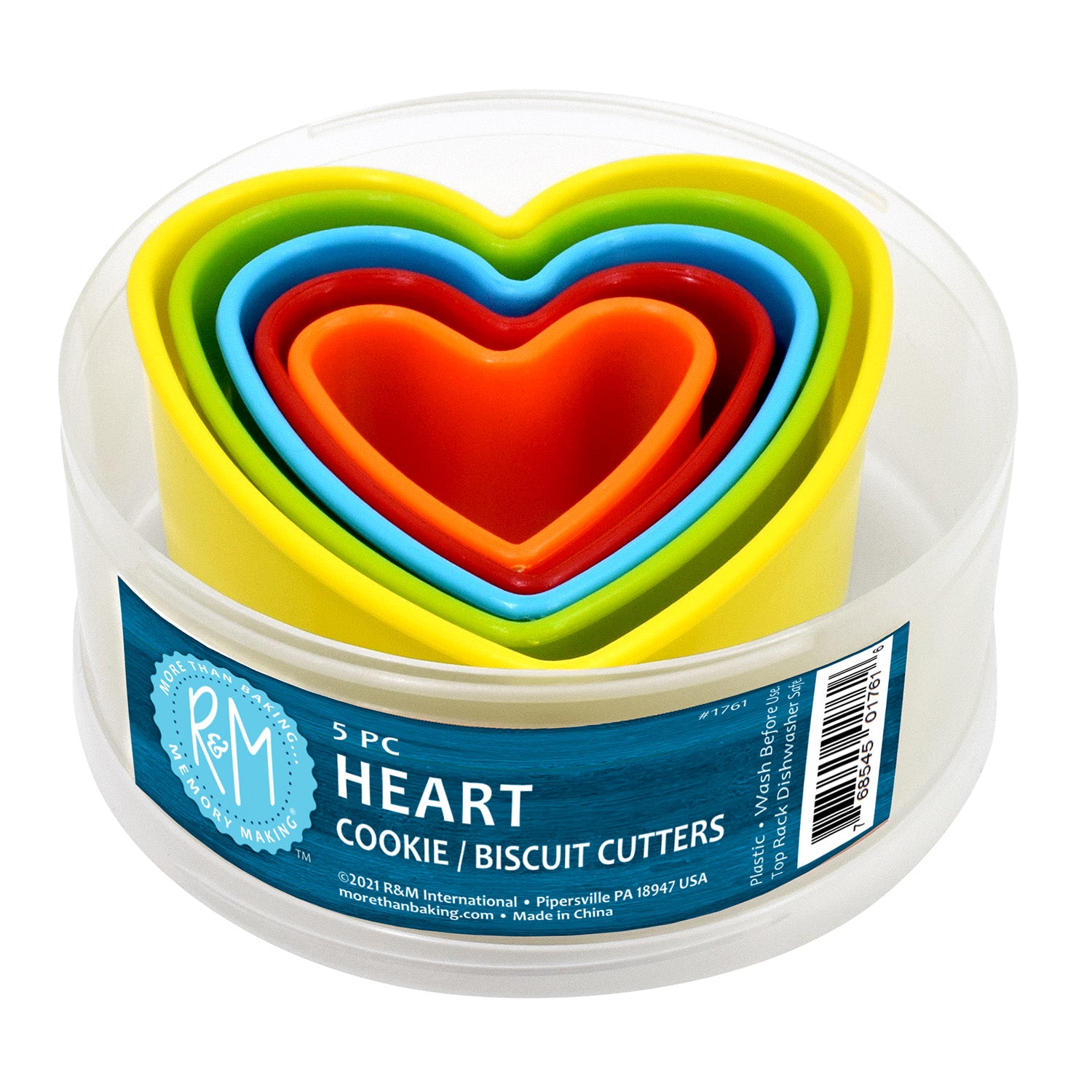 R&M International Heart Cookie and Biscuit Cutters, Assorted Sizes, 5-Piece Set