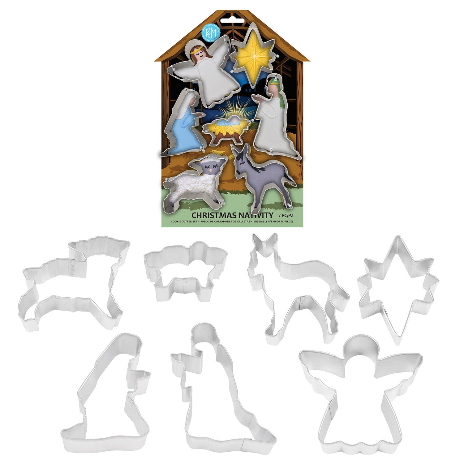 R&M International 7 Piece Nativity Scene Cookie Cutter Set