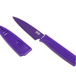 Kuhn Rikon Colori Non-Stick Straight Paring Knife with Safety Sheath, 4 inch, Purple