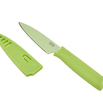 Kuhn Rikon Colori Non-Stick Straight Paring Knife with Safety Sheath, 4 inch, Light Green