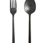 Fortessa Arezzo 2 Piece Serving Set, Boxed, Brushed Black