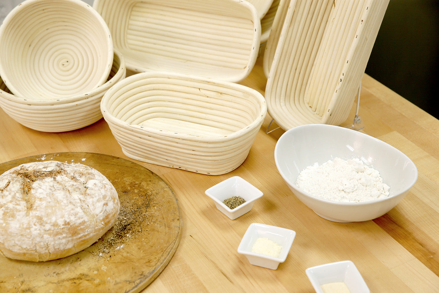 Frieling Round Proofing Basket, Brotform Bread Rising and Serving Basket, 7 Inch