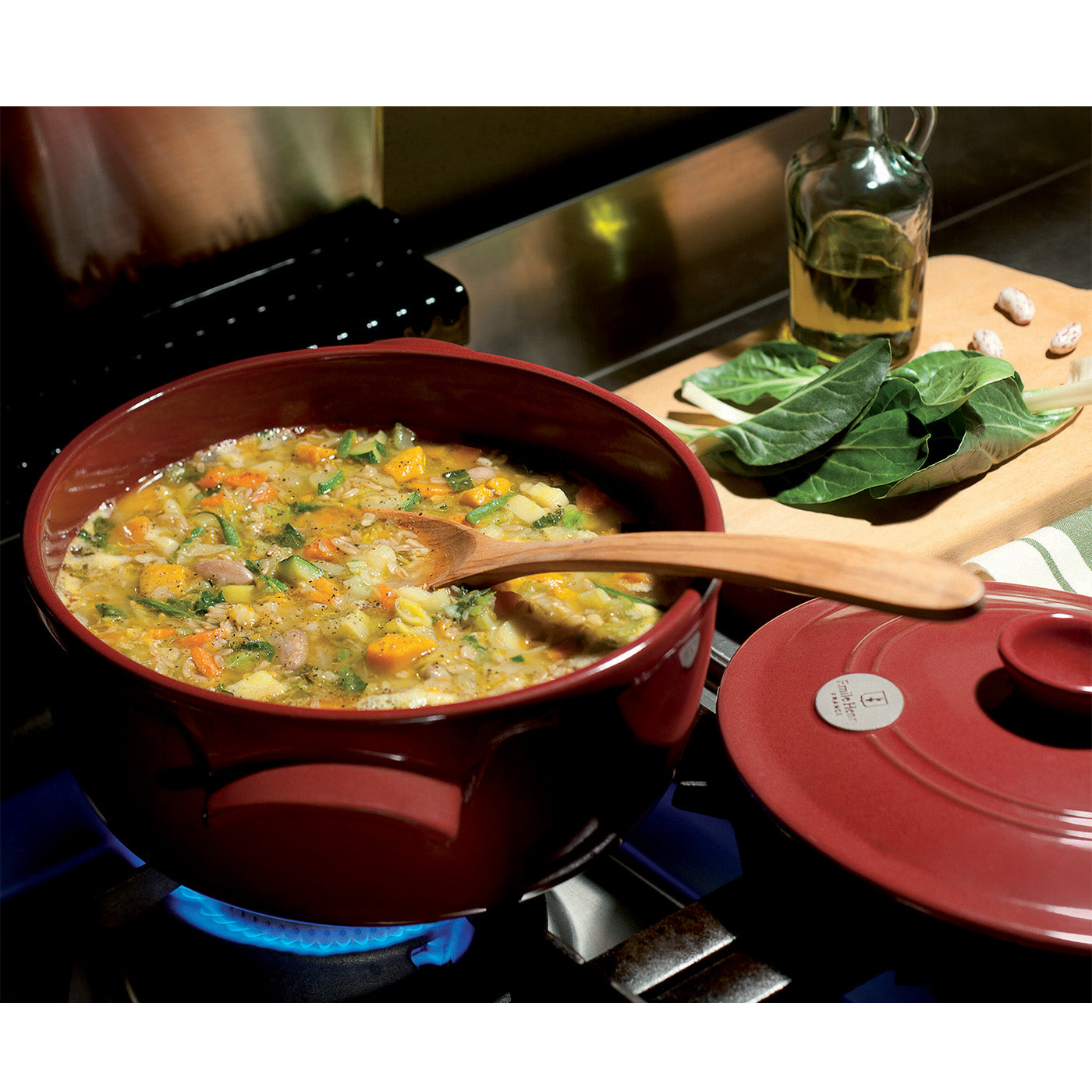 Emile Henry Flame Round Stewpot Dutch Oven, 2.6 Quart