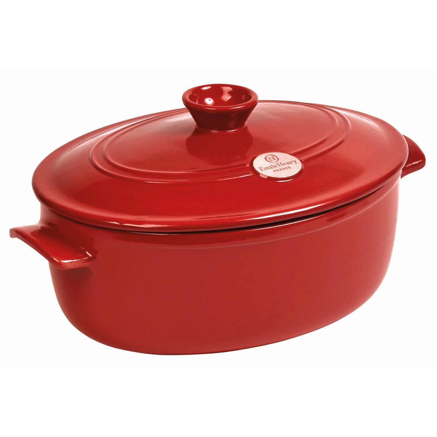 Emile Henry Flame 6.3 Quart Oval Stewpot Dutch Oven, Burgundy