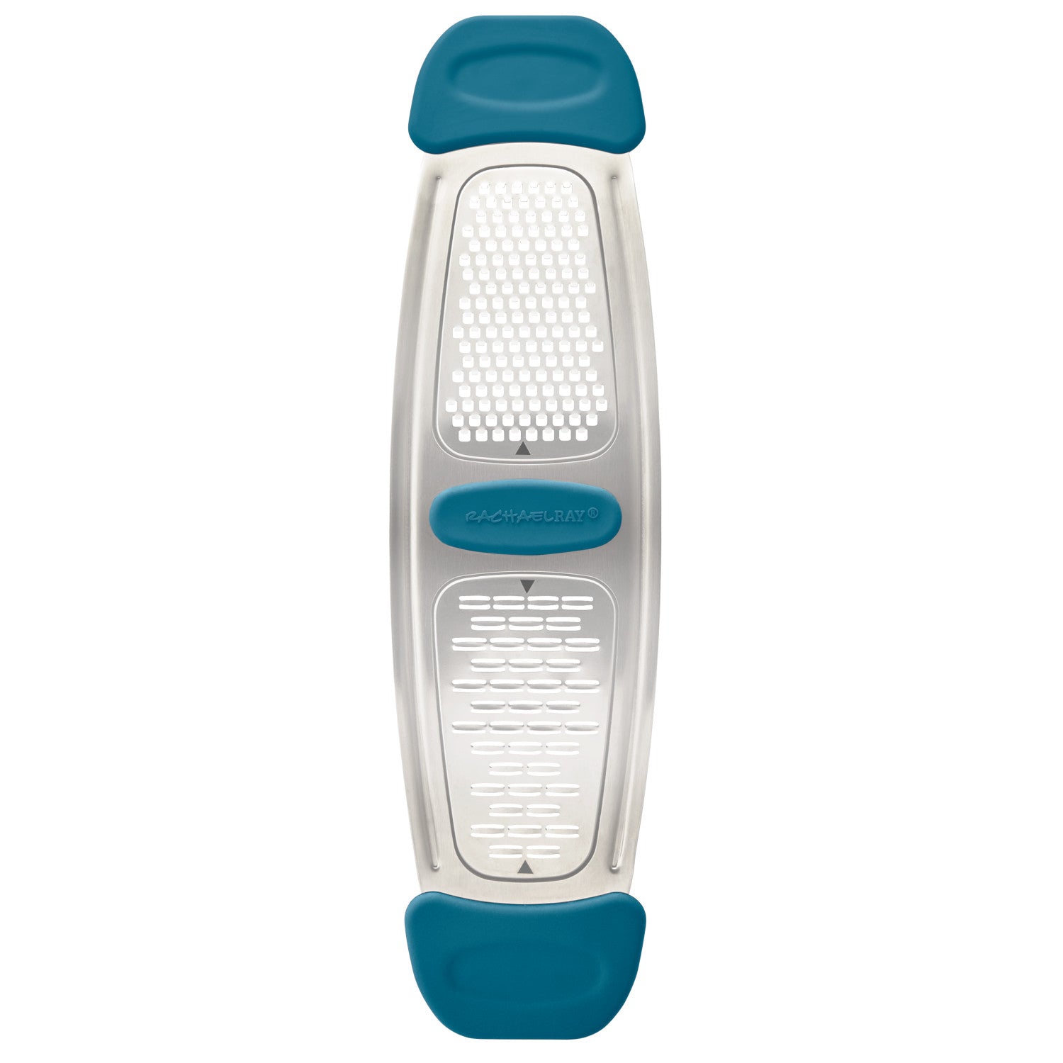 Rachael Ray Stainless Steel Multi-Grater with Silicone Handles, Marine Blue