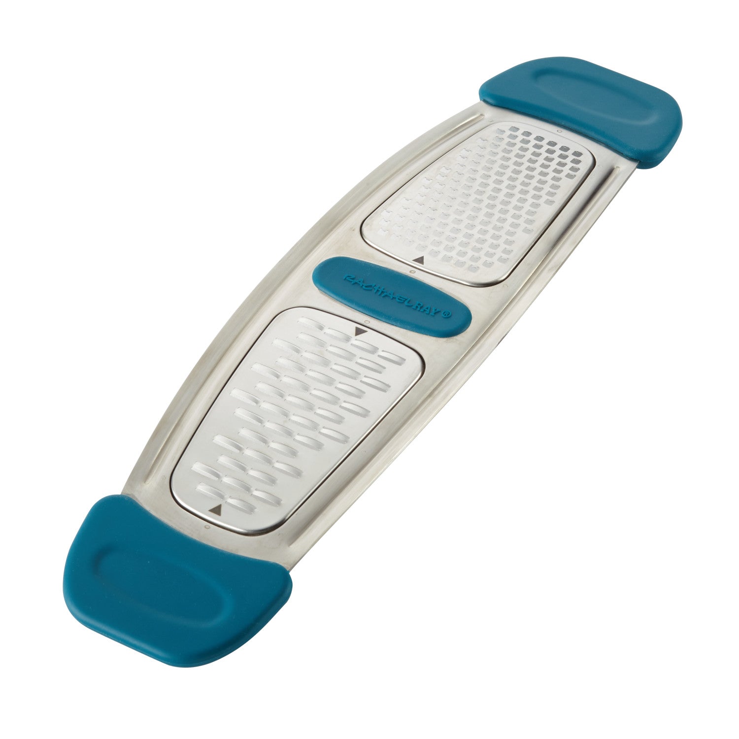 Rachael Ray Stainless Steel Multi-Grater with Silicone Handles, Marine Blue