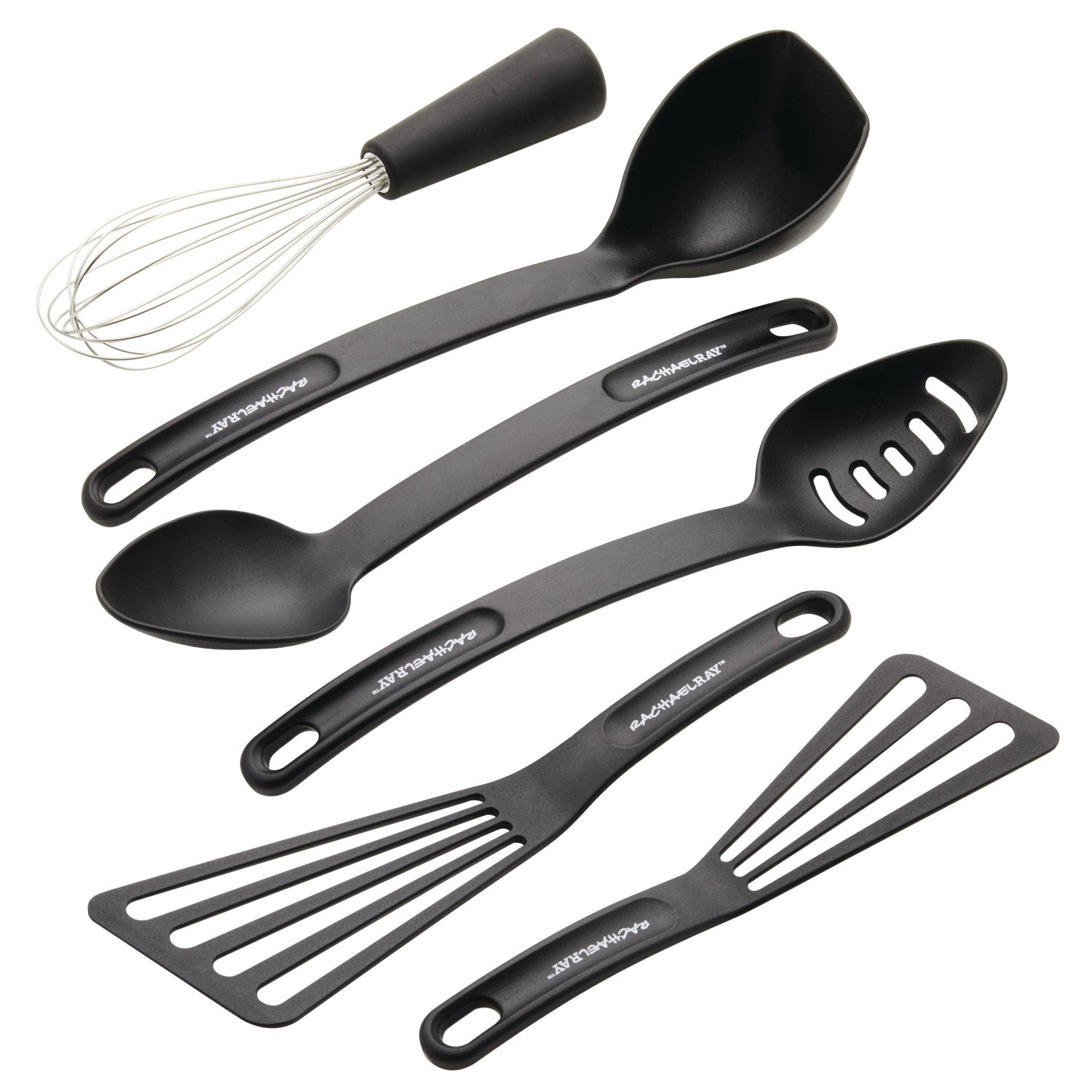 Rachael Ray Tools and Gadgets Kitchen Utensil Set, 6-Piece, Black