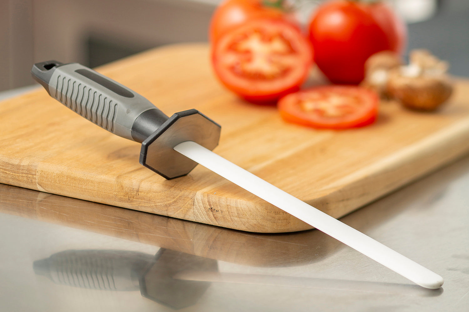 Kitchen IQ 8-Inch Oval Ceramic Rod Knife Sharpener