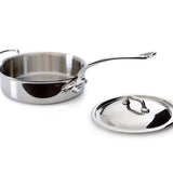 Mauviel M'Cook 6.2 qt. Stainless Steel Saute Pan & Lid With Helper Handle